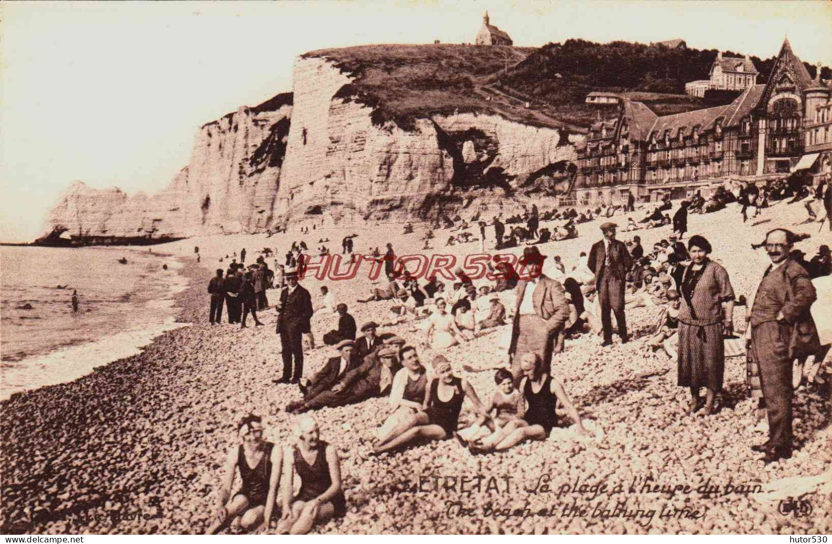 CPA ETRETAT - SEINE MARITIME - LA PLAGE A L'HEURE DU BAIN - Etretat