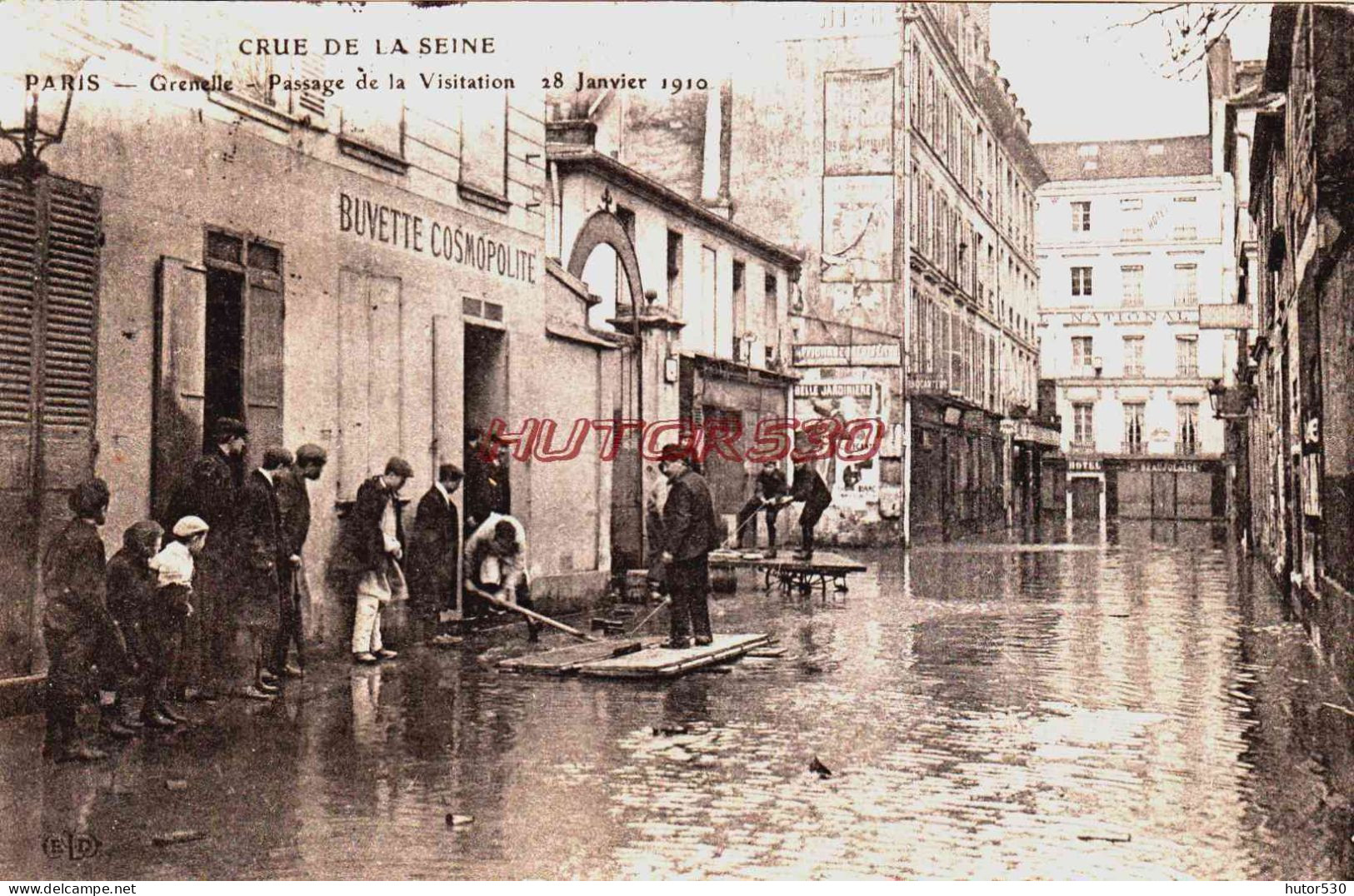 CPA PARIS - INONDATIONS 1910 - GRENELLE - PASSAGE DE LA VISITATION - Paris Flood, 1910