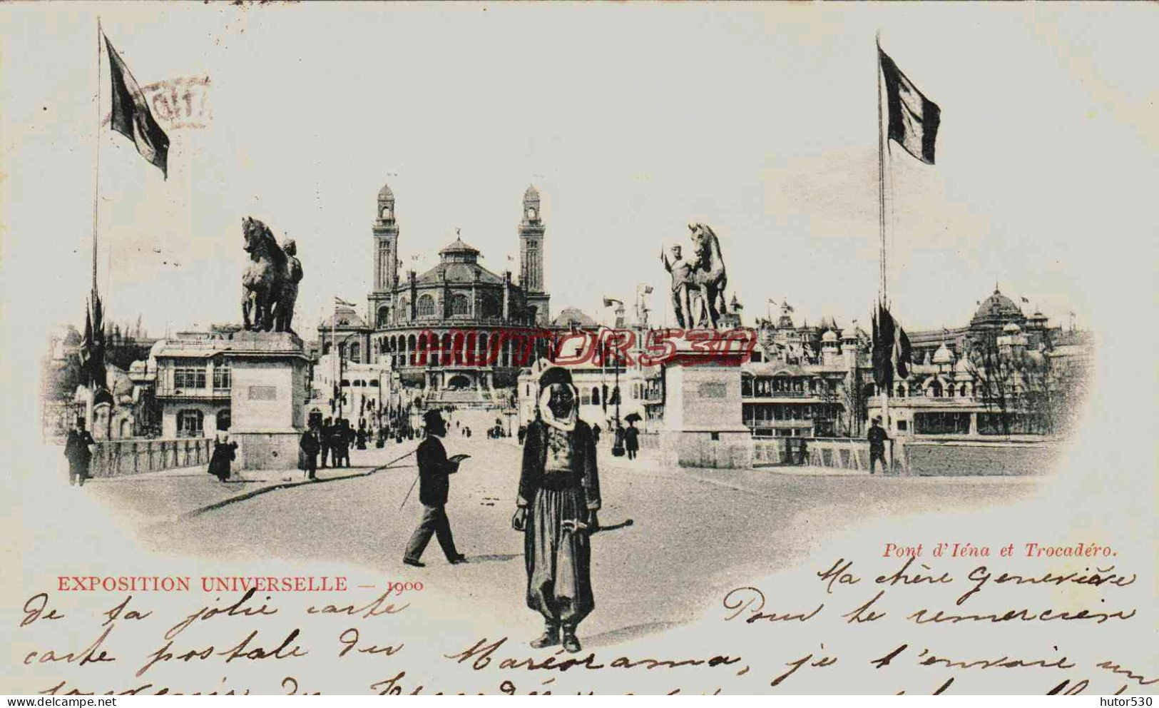 CPA PARIS - EXPOSITION UNIVERSELLE 1900 - PONT D'IENA ET TROCADERO - Mostre
