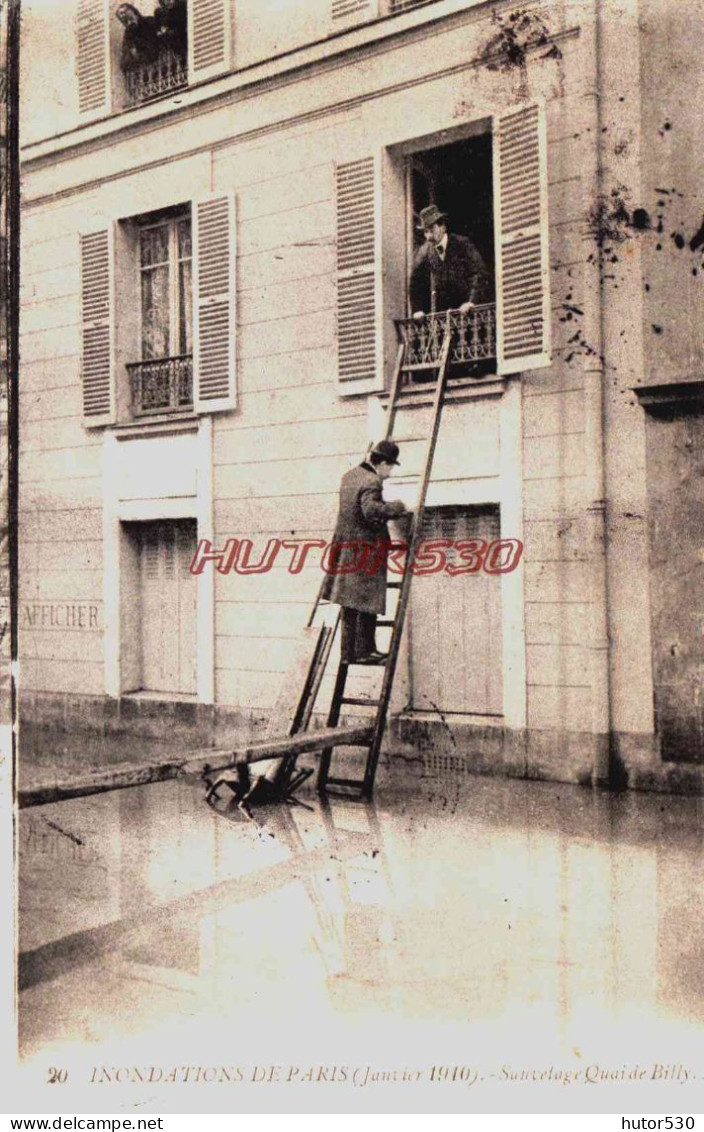 CPA PARIS - INONDATIONS 1910 - SAUVETAGE QUAI DE BILLY - Paris Flood, 1910