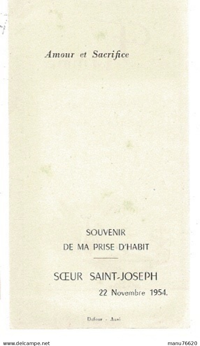 IMAGE RELIGIEUSE - CANIVET :Soeur Saint-Joseph , En 1954 , Lieu ? - France . - Religion & Esotérisme