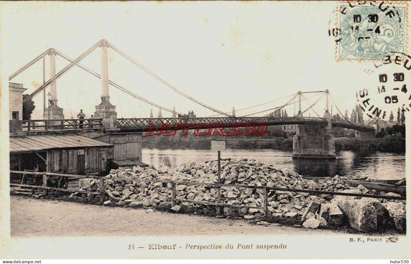 CPA ELBEUF - SEINE MARITIME - LE PONT SUSPENDU - Elbeuf