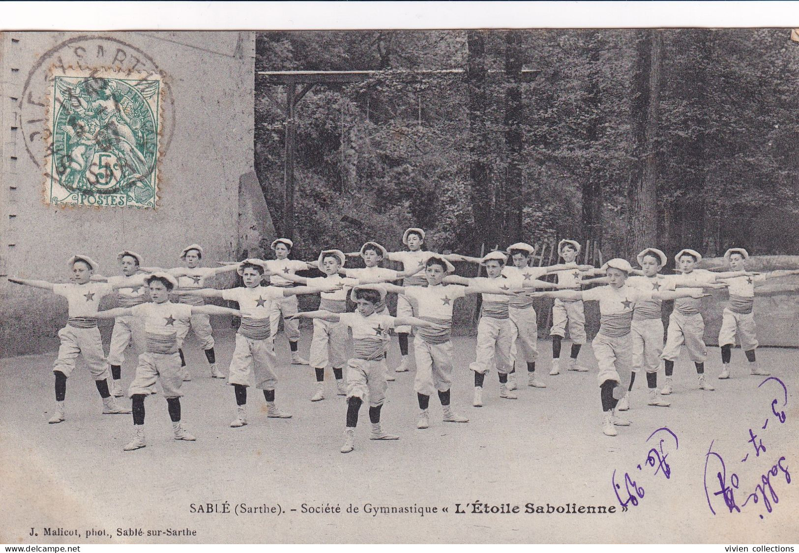 Sablé Sur Sarthe (72 Sarthe) Société De Gymnastique L'Etoile Sabolienne Circulée 1907 - Sable Sur Sarthe