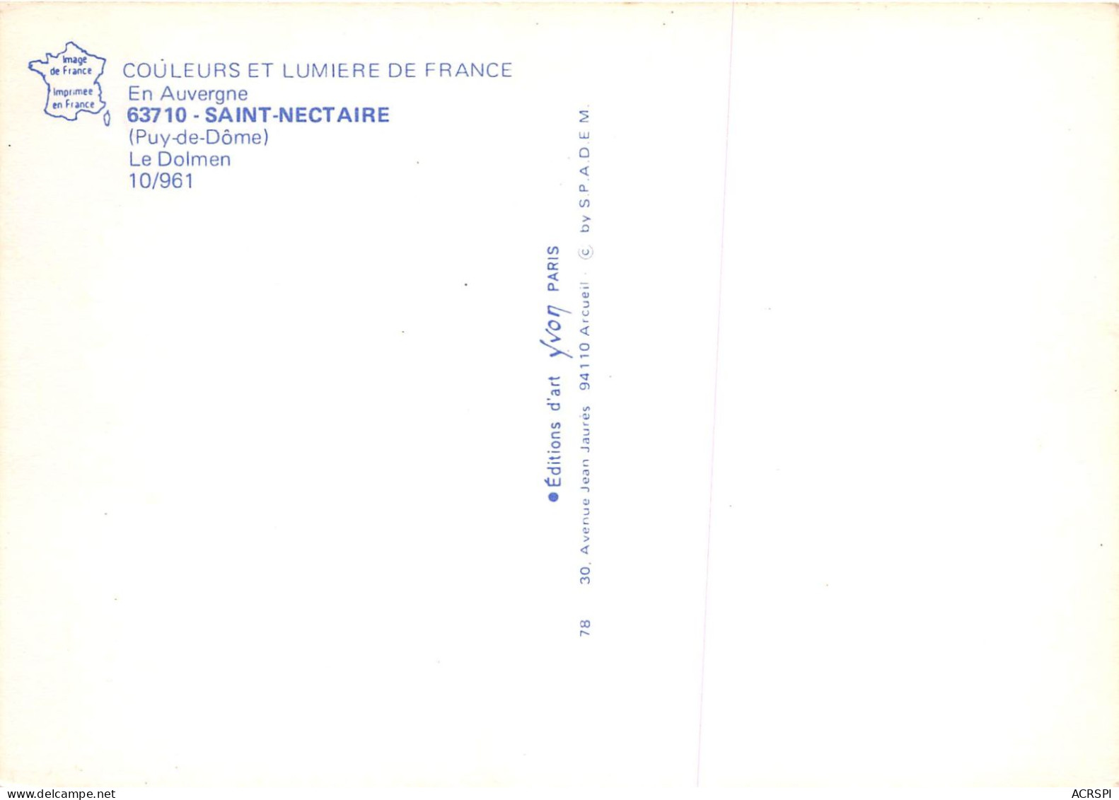 SAINT NECTAIRE Le Dolmen 19(scan Recto-verso) MA2236 - Saint Nectaire