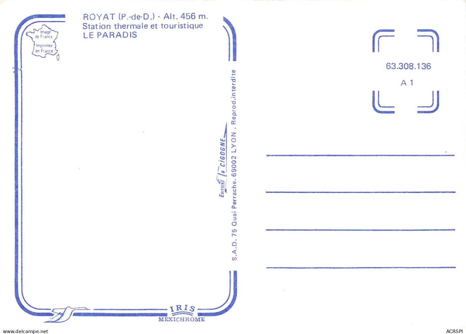 ROYAT Station Thermale Et Touristique LE PARADIS 18(scan Recto-verso) MA2233 - Royat