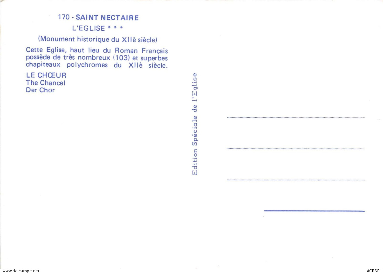 SAINT NECTAIRE L Eglise Cette Eglise Haut Lieu Roman Francais 10(scan Recto-verso) MA2231 - Saint Nectaire
