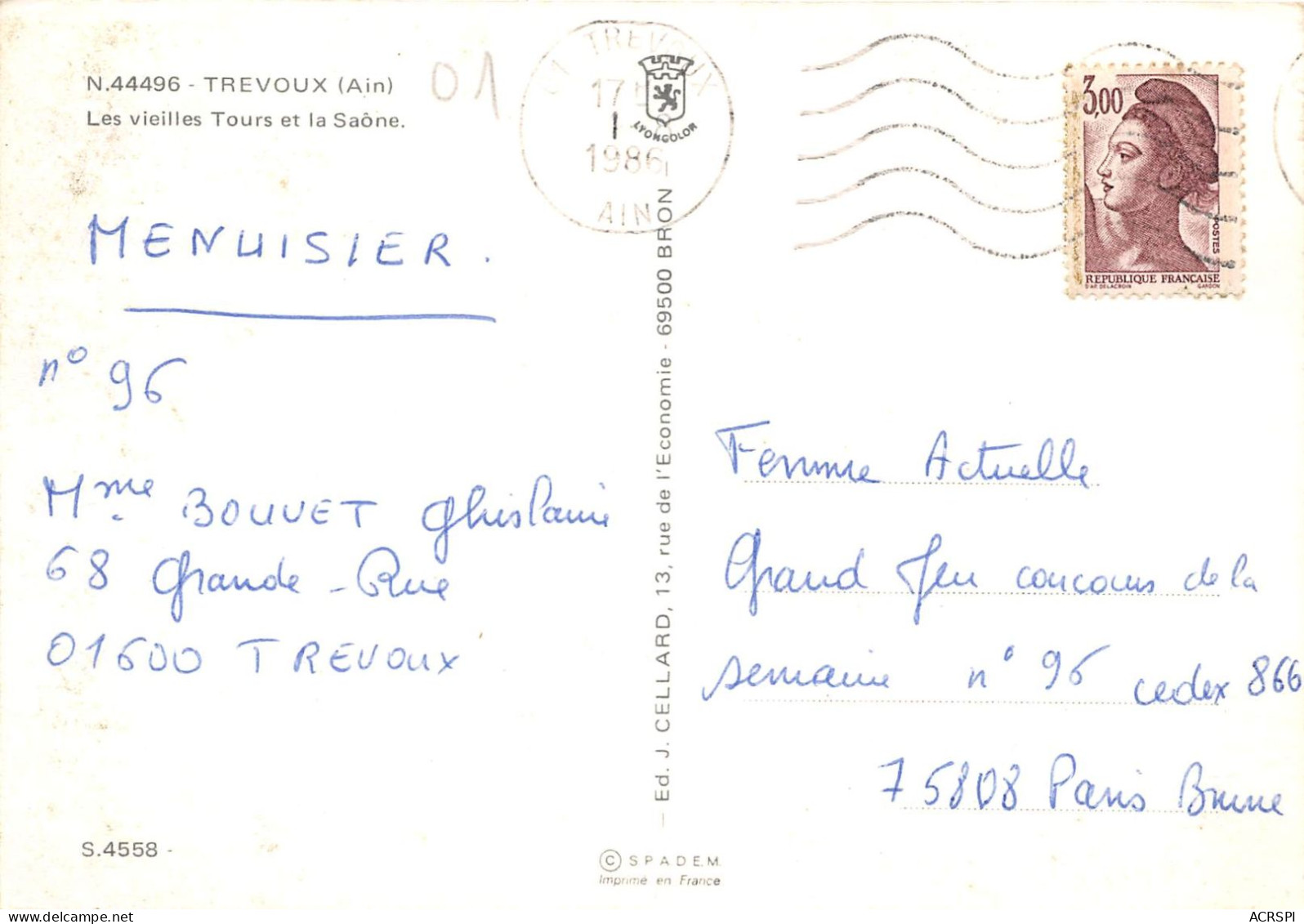 TREVOUX Les Vieilles Tours Est La Saone 29(scan Recto-verso) MA2253 - Trévoux