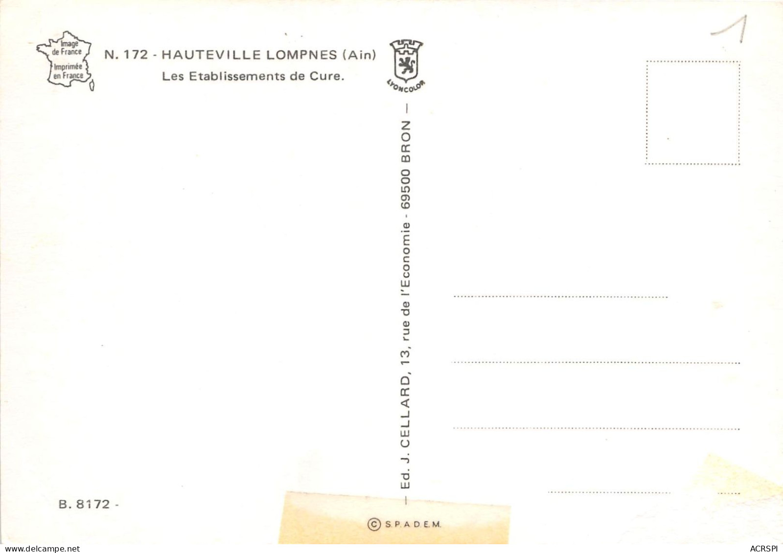 HAUTEVILLE LOMPNES Les Etablissements De Cure 17(scan Recto-verso) MA2253 - Hauteville-Lompnes