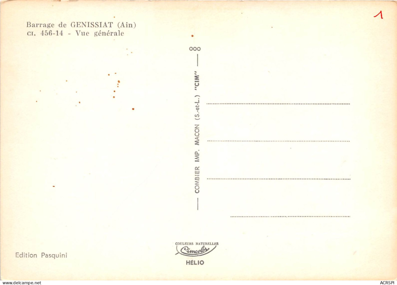 Barrage De Genissiat Vue Generale 21(scan Recto-verso) MA2252 - Génissiat