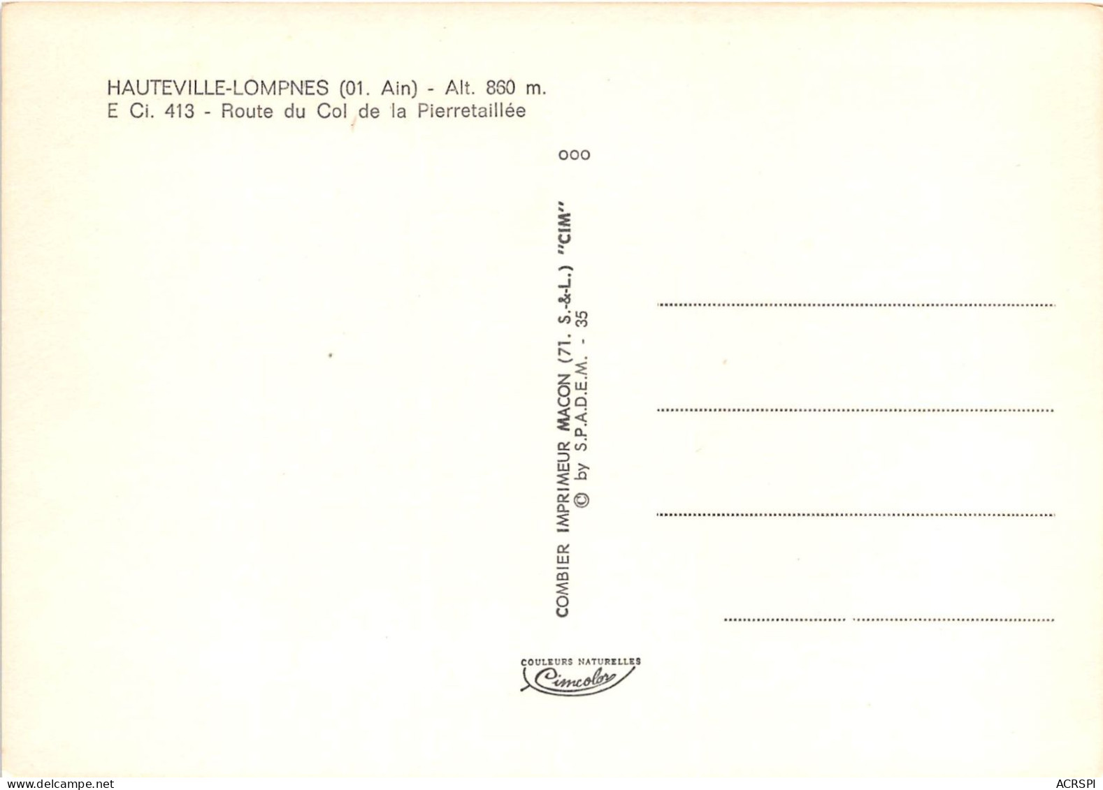 HAUTEVILLE LOMPNES Route Du Col De La Pierretaillee 12(scan Recto-verso) MA2252 - Hauteville-Lompnes