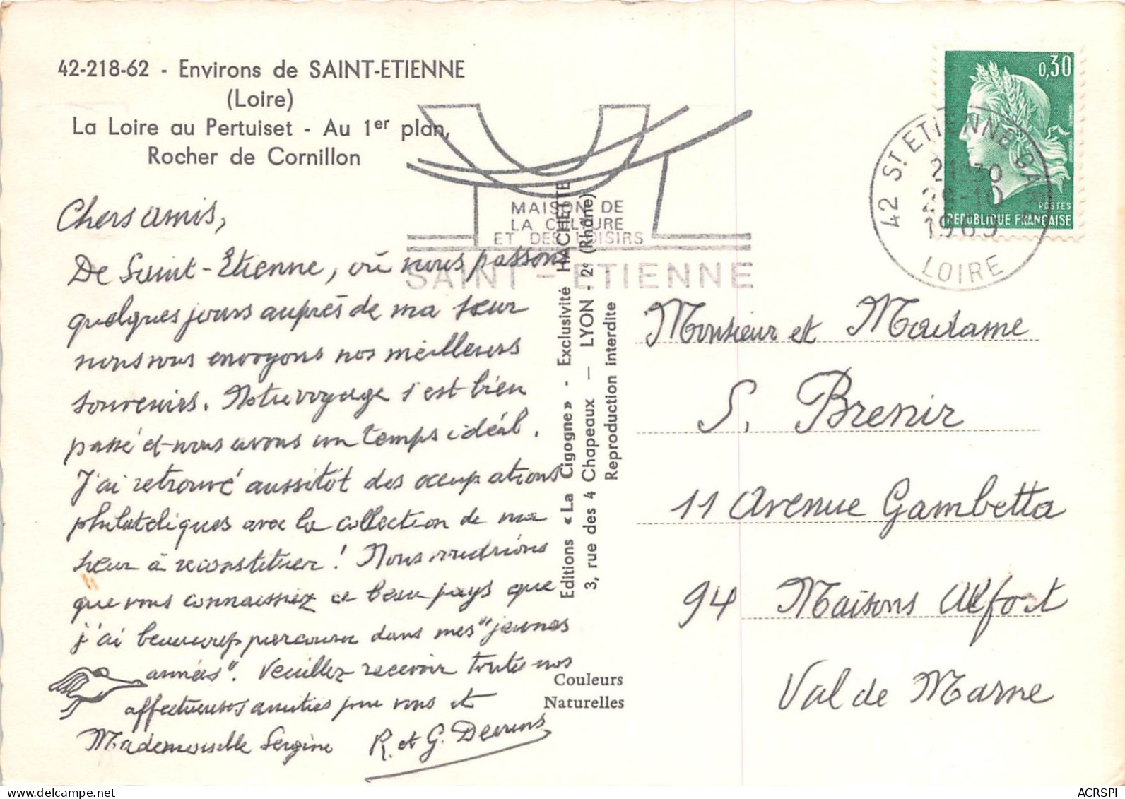 Environs De Saint Etienne La Loire Au Pertuiset Au 1er Plan Rocher De Camillon 11(scan Recto-verso) MA2249 - Saint Etienne