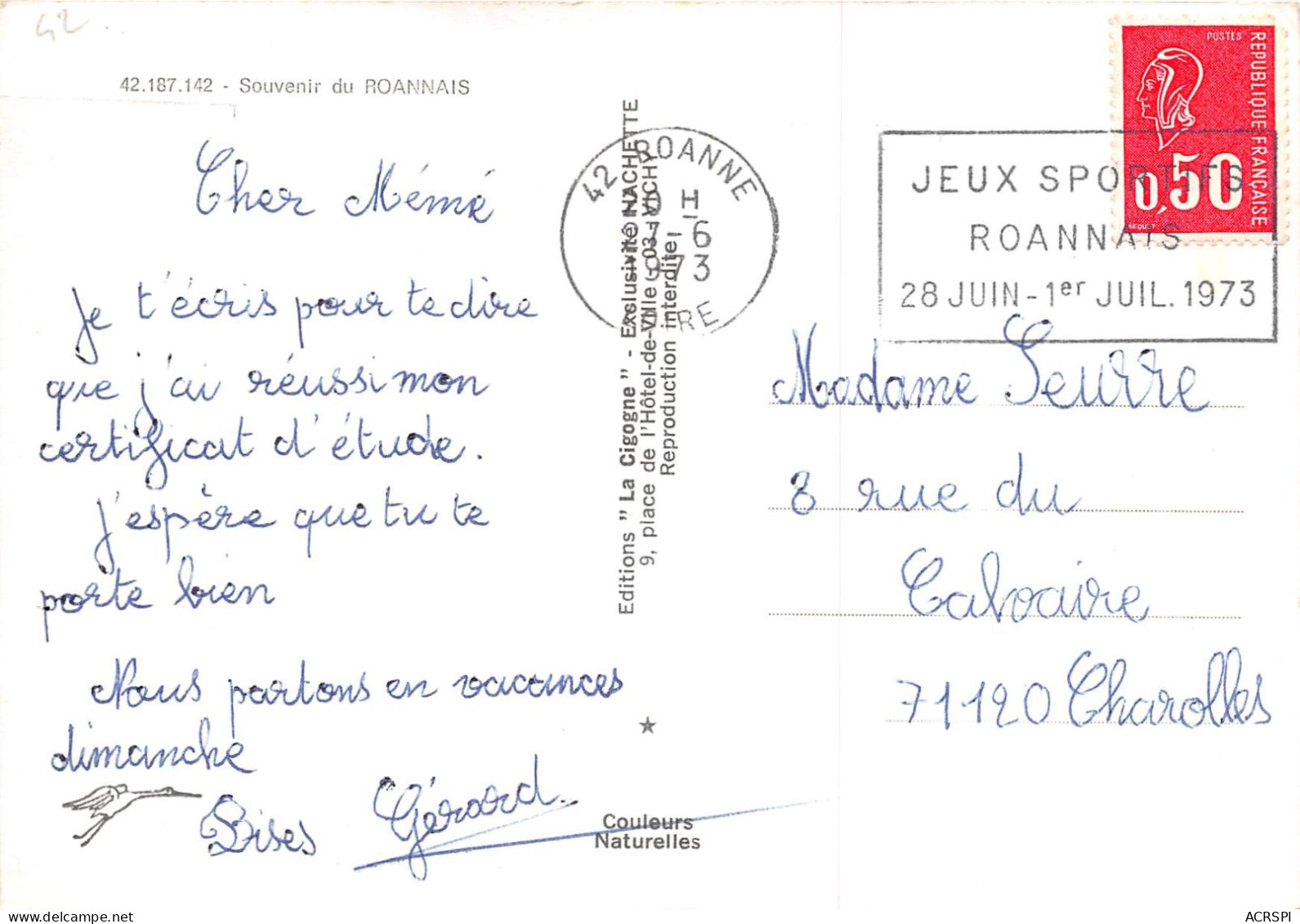 Souvenir Du ROANNAIS 30(scan Recto-verso) MA2248 - Roanne