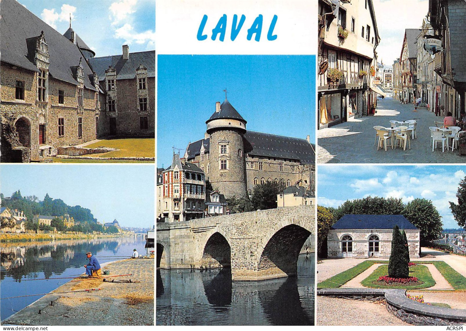 LAVAL La Cour Interieure Du Chateau Le Vieux Pont Et Le Chateau 17(scan Recto-verso) MA2247 - Laval