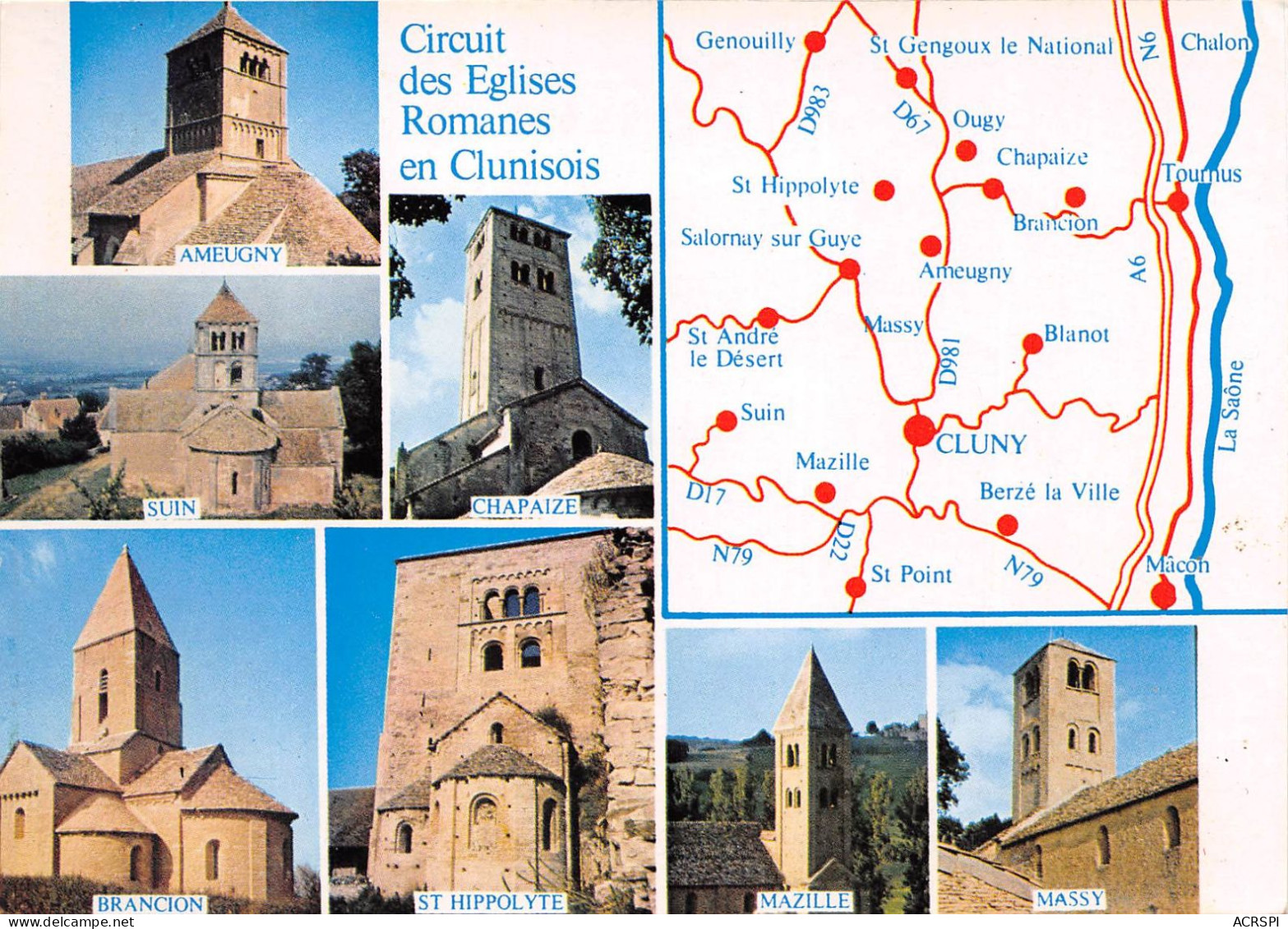 Circuit Des Eglises Romanes En CLUNISOIS 7(scan Recto-verso) MA2240 - Cluny