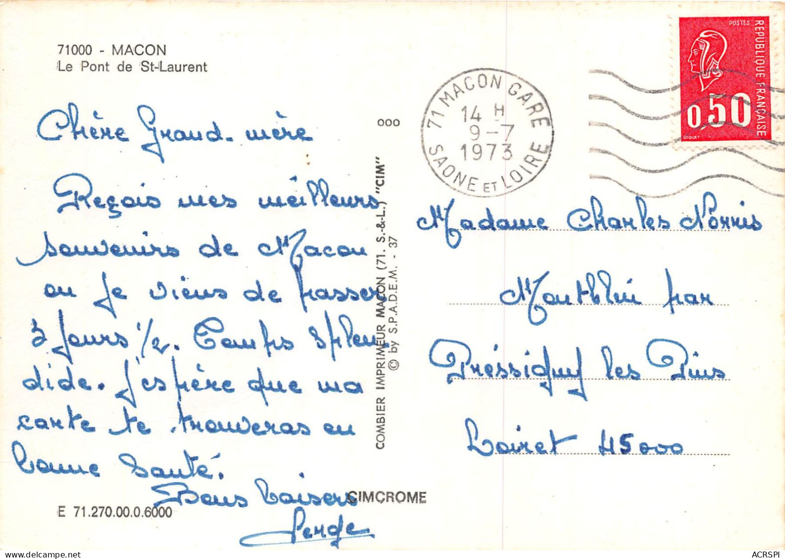 MACON Le Pont St Laurent 17(scan Recto-verso) MA2239 - Macon