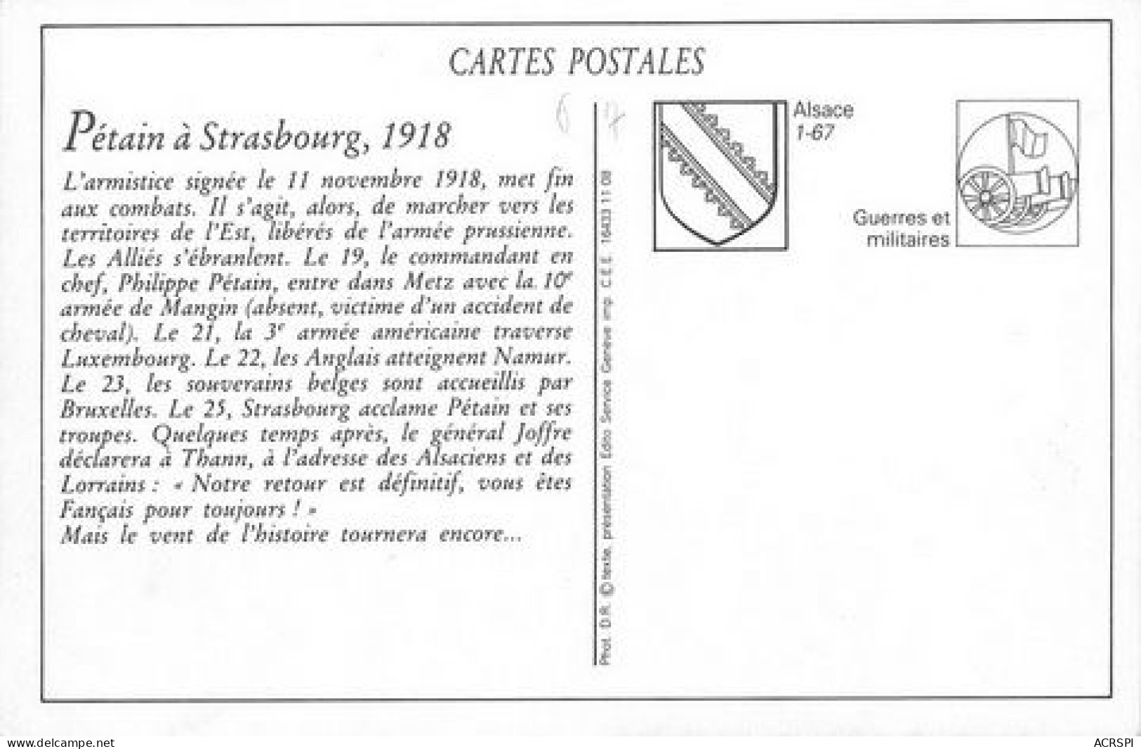 STRASBOURG Entrée Du Maréchal PETAIN Defilé Des Troupes Pont Du Faubourg National   46  (scan Recto-verso)MA2268bIS - Strasbourg