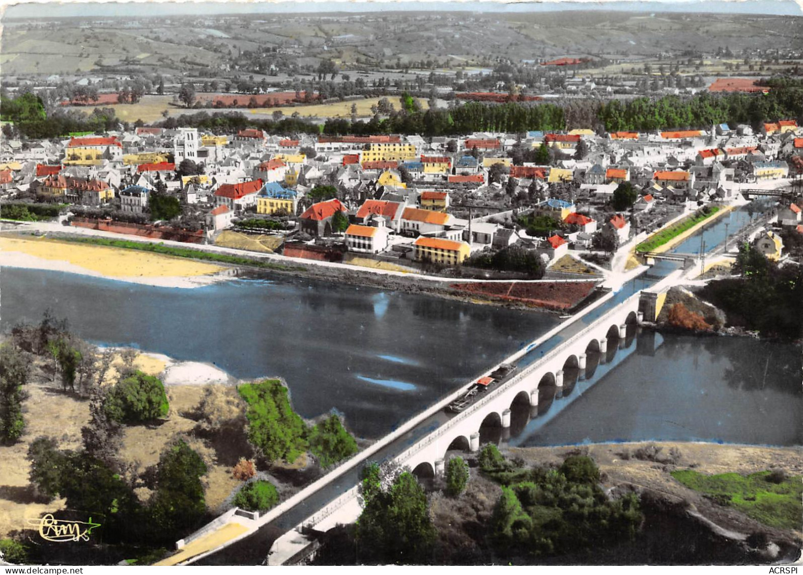 DIGOIN Vue Aerienne Sur La Ville Et Le Pont Aqueduc 25(scan Recto-verso) MA2267 - Digoin