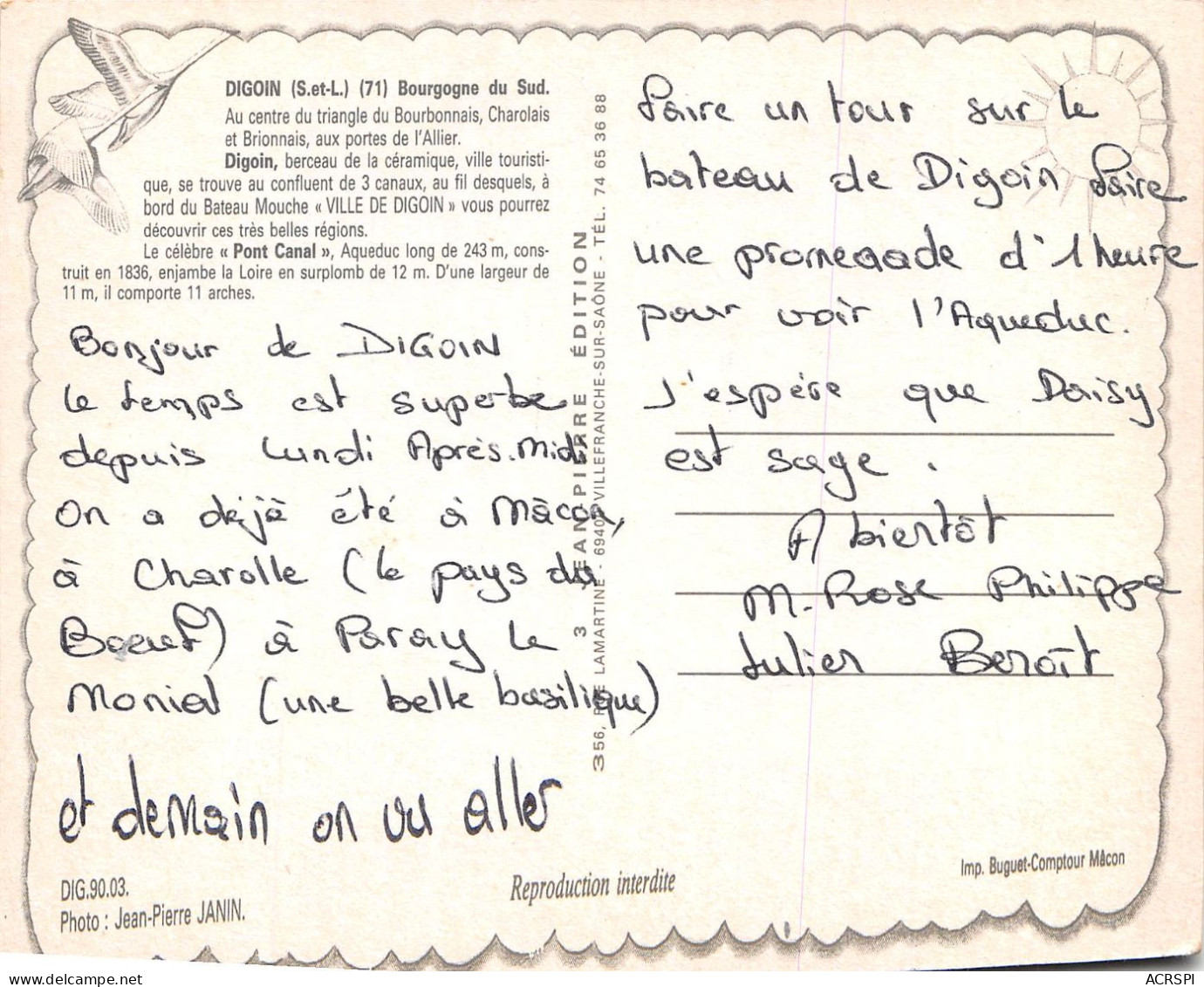 DIGOIN AU CENTRE DU TRIANGLE Du Bourbonnais 13(scan Recto-verso) MA2267 - Digoin
