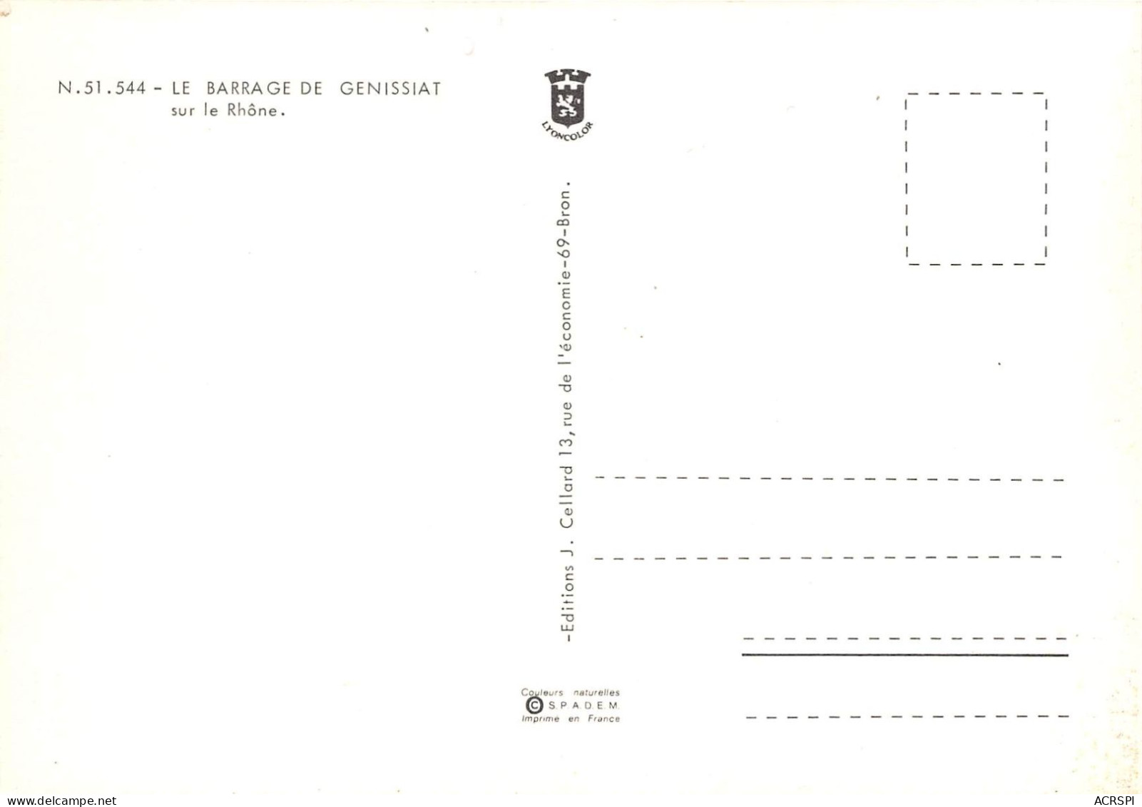 LE BARRAGE DE GENISSIAT Sur Le Rhone 25(scan Recto-verso) MA2262 - Génissiat