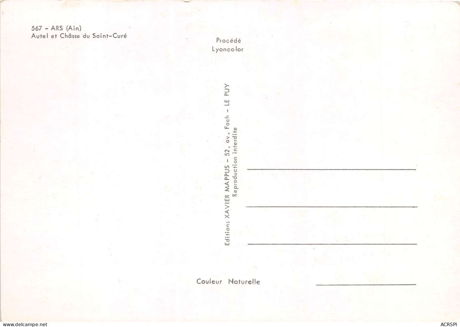 ARS Autel Et Chasse Du Saint Cure 2(scan Recto-verso) MA2259 - Ars-sur-Formans