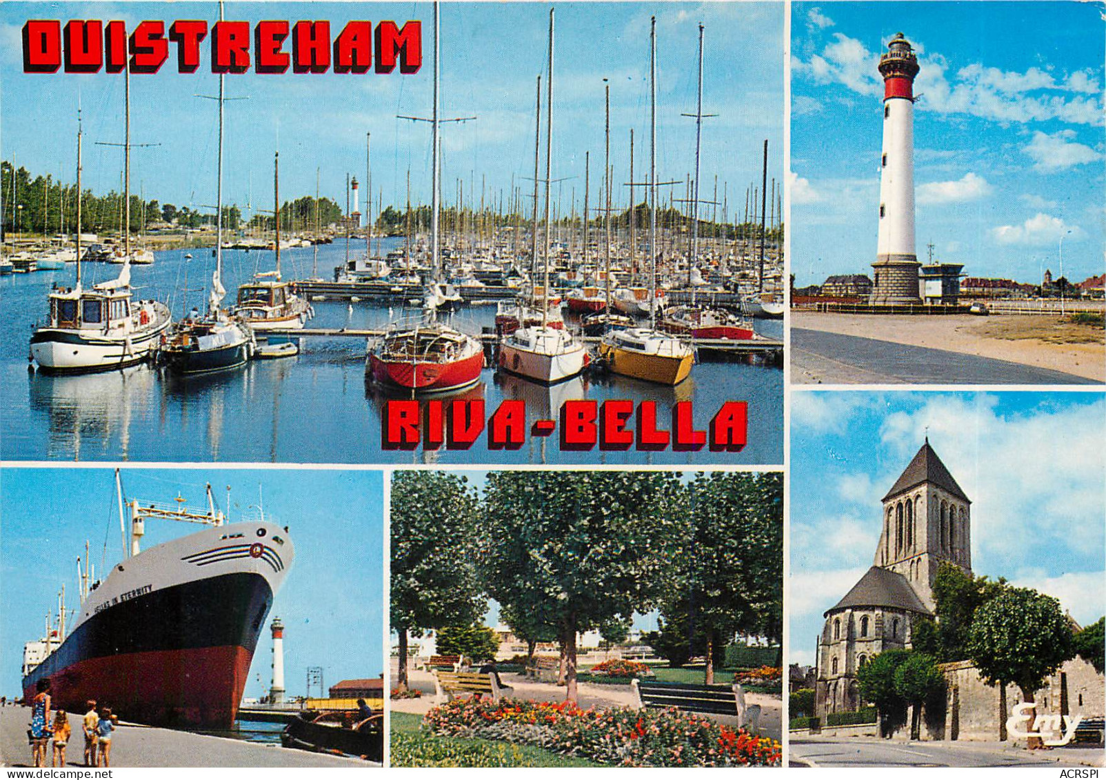 OUISTREHAM RIVA BELLA Le Port De Plaisance Le Phare Bateau Traversant L Ecluse 2(scan Recto-verso) MB2381 - Riva Bella