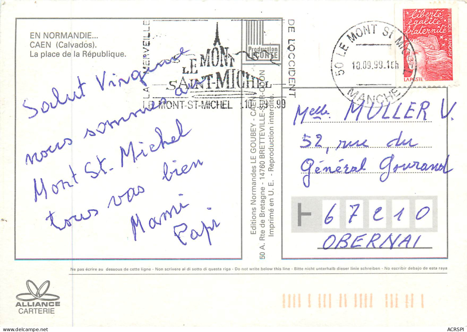 CAEN La Place De La Republique 9(scan Recto-verso) MB2382 - Caen