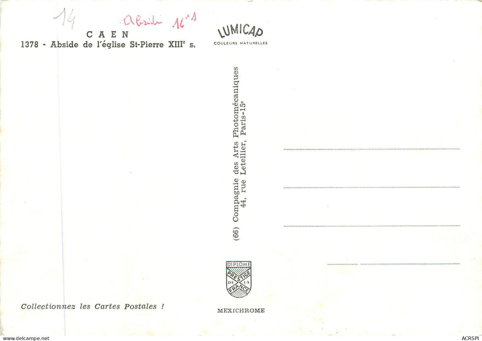 CAEN Abside De L Eglise St Pierre XIIIe S 5(scan Recto-verso) MB2382 - Caen