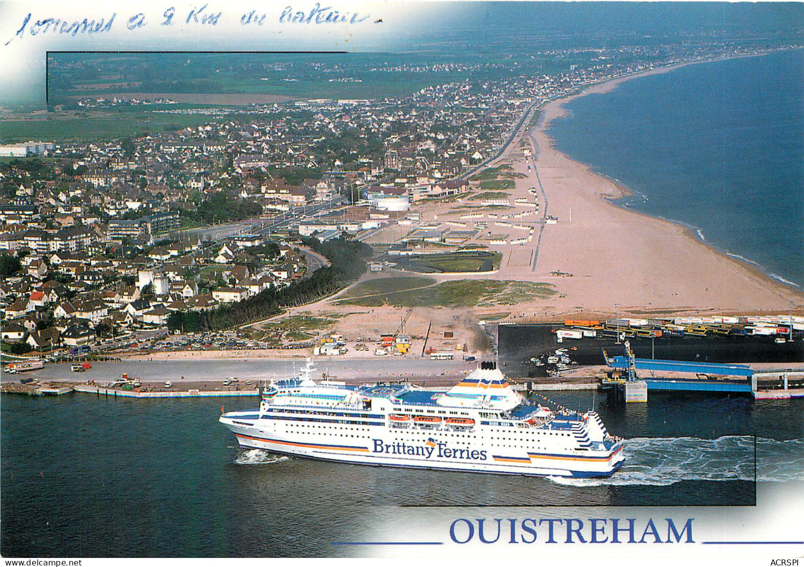 OUISTREHAM Vue Generale Aerienne Au Premier Plan Le NORMANDIE 29(scan Recto-verso) MB2385 - Ouistreham