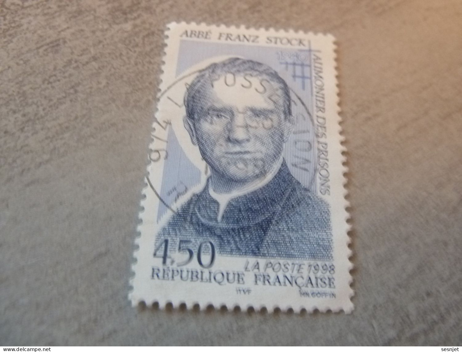 Abbé Franz Stock (1904-1948) Aumonier - 4f.50 - Yt 3138 - Bleu - Oblitéré - Année 1998 - - Usados