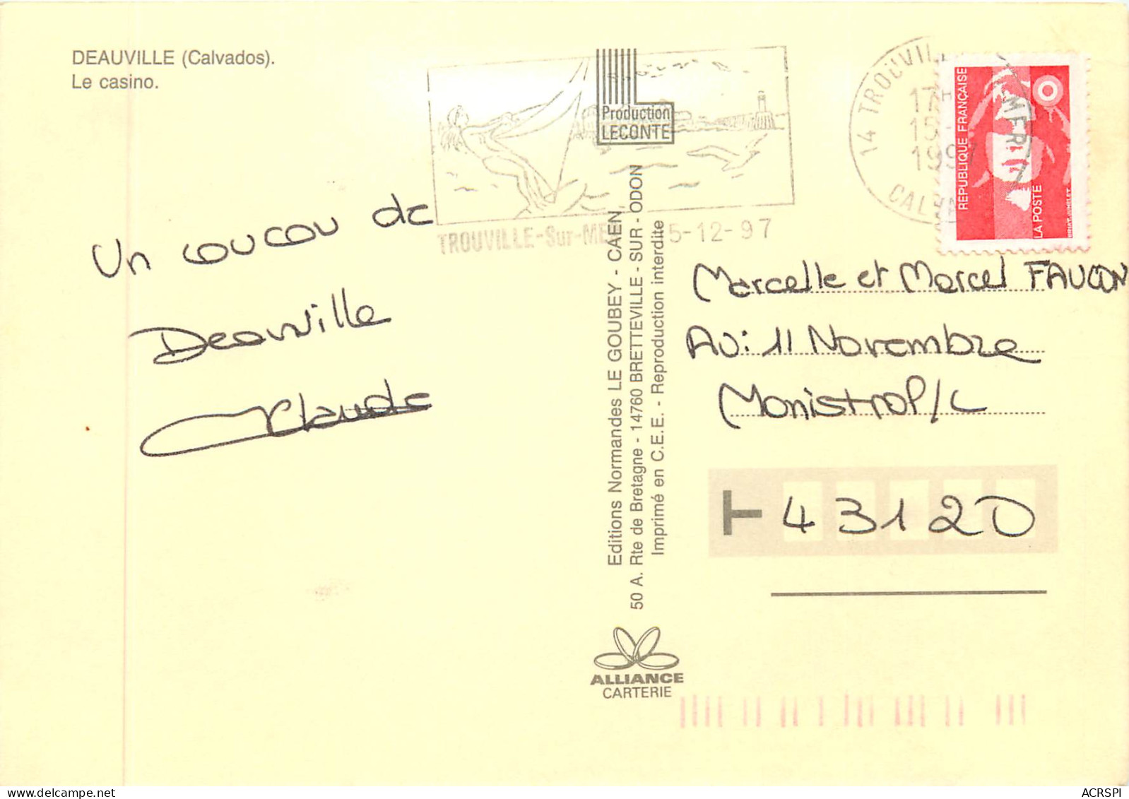 DEAUVILLE Le Casino 25(scan Recto-verso) MB2386 - Deauville