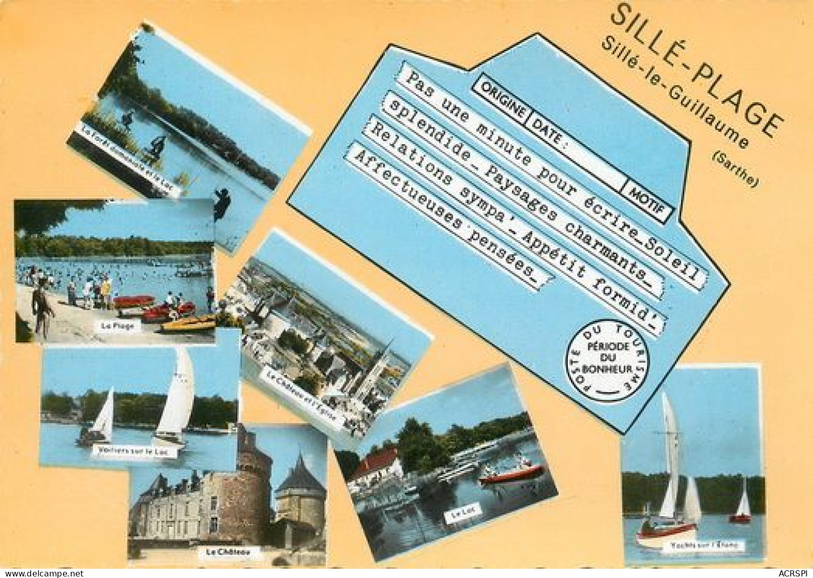 SILLE LE GUILLAUME   Plage  TELEGRAMME  14   (scan Recto-verso)MA2271Ter - Sille Le Guillaume