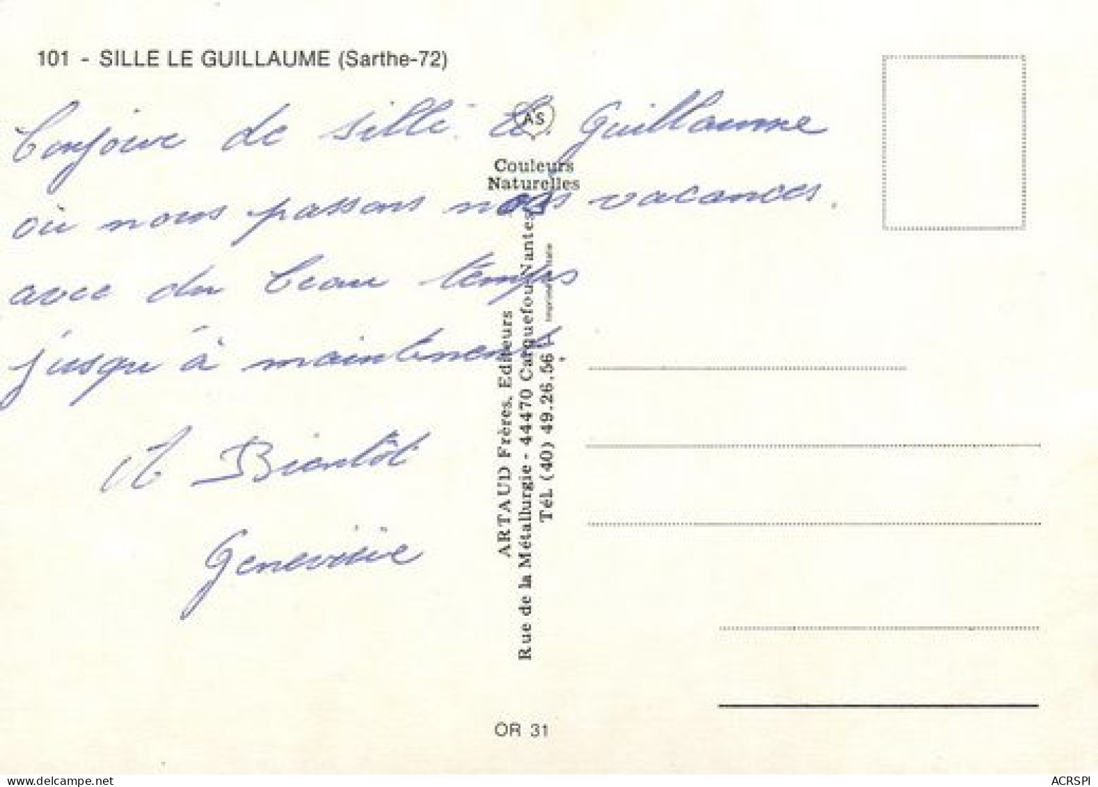 SILLE LE GUILLAUME  12   (scan Recto-verso)MA2271Ter - Sille Le Guillaume