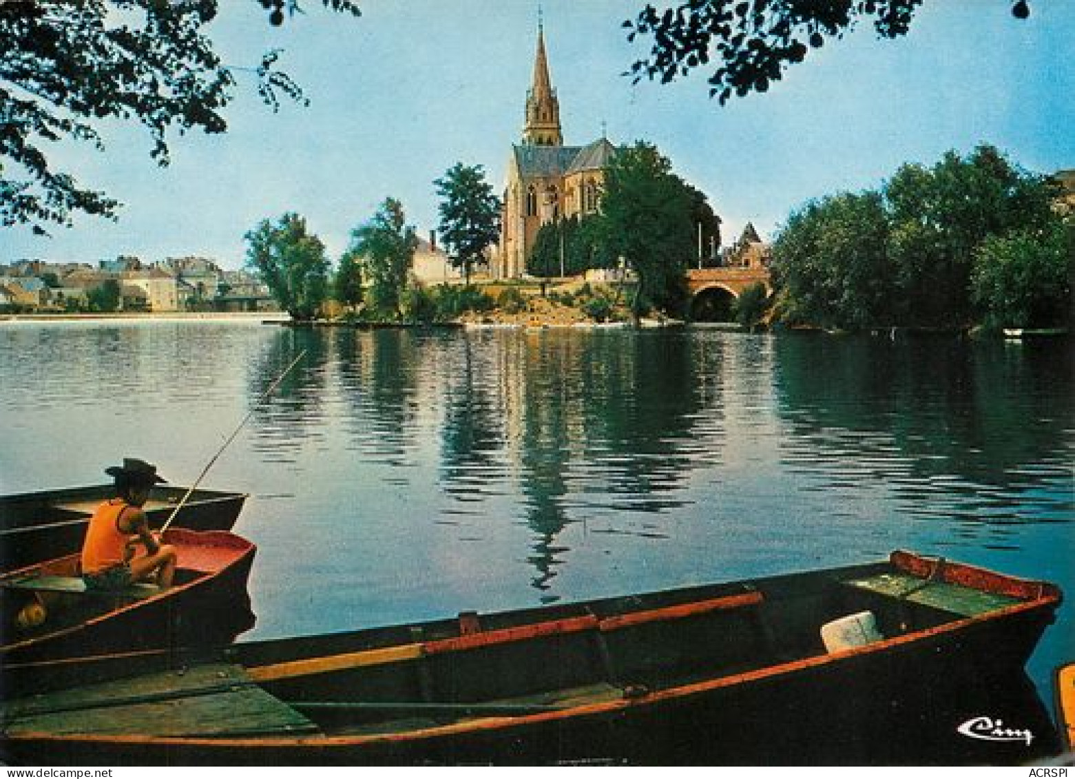 SABLE Sur SARTHE Pecheur Et Barques Au Bord De La Sarthe 54  (scan Recto-verso)MA2271Bis - Sable Sur Sarthe