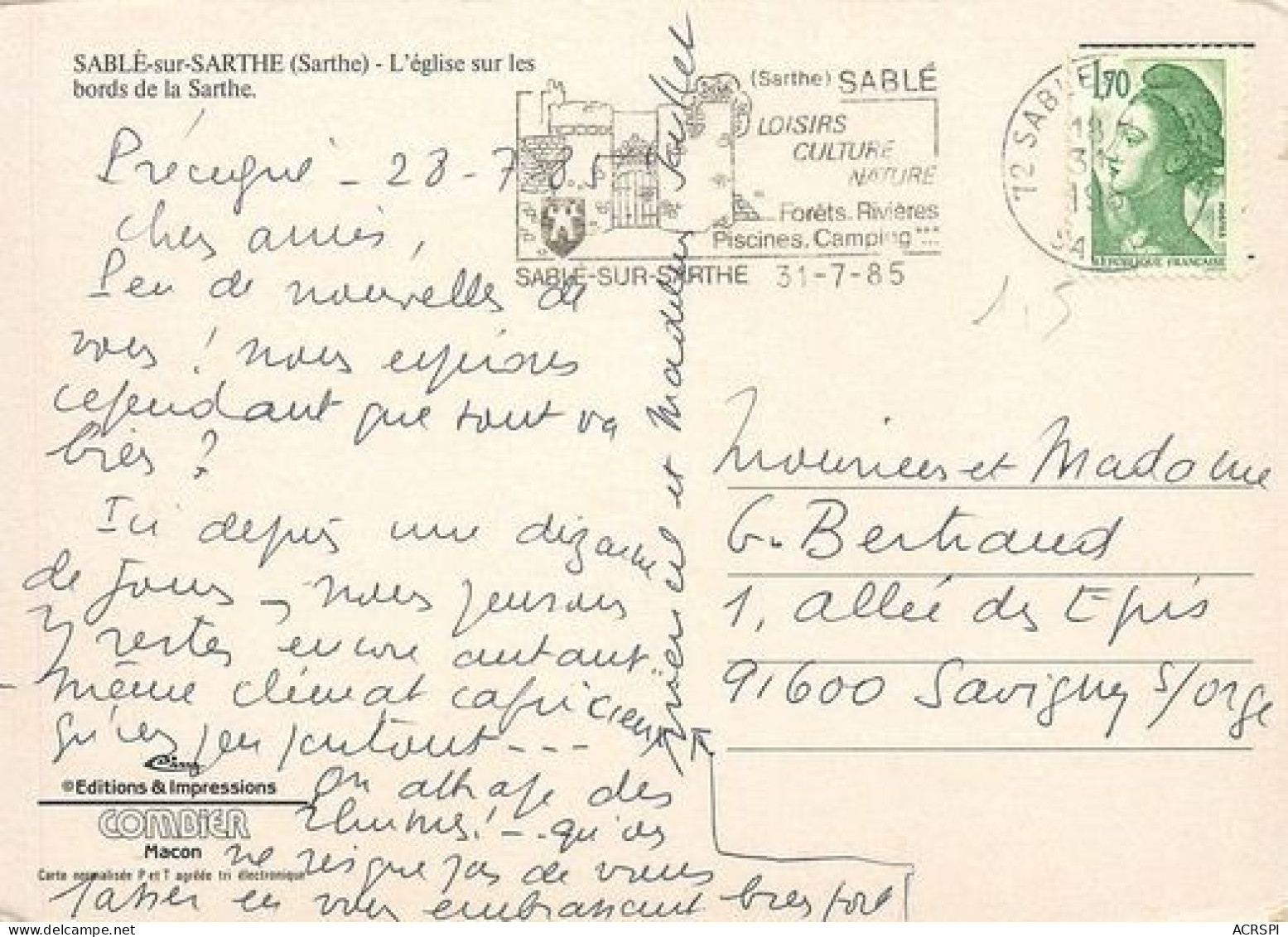 SABLE Sur SARTHE Pecheur Et Barques Au Bord De La Sarthe 54  (scan Recto-verso)MA2271Bis - Sable Sur Sarthe