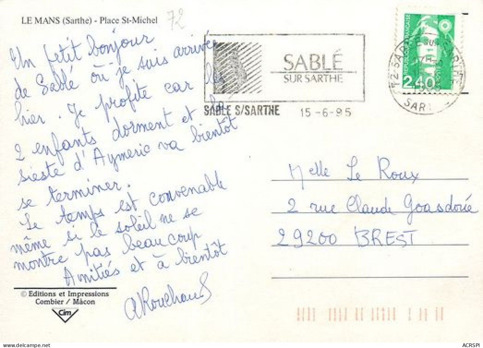 LE MANS  Place Saint Michel  7   (scan Recto-verso)MA2271Bis - Le Mans