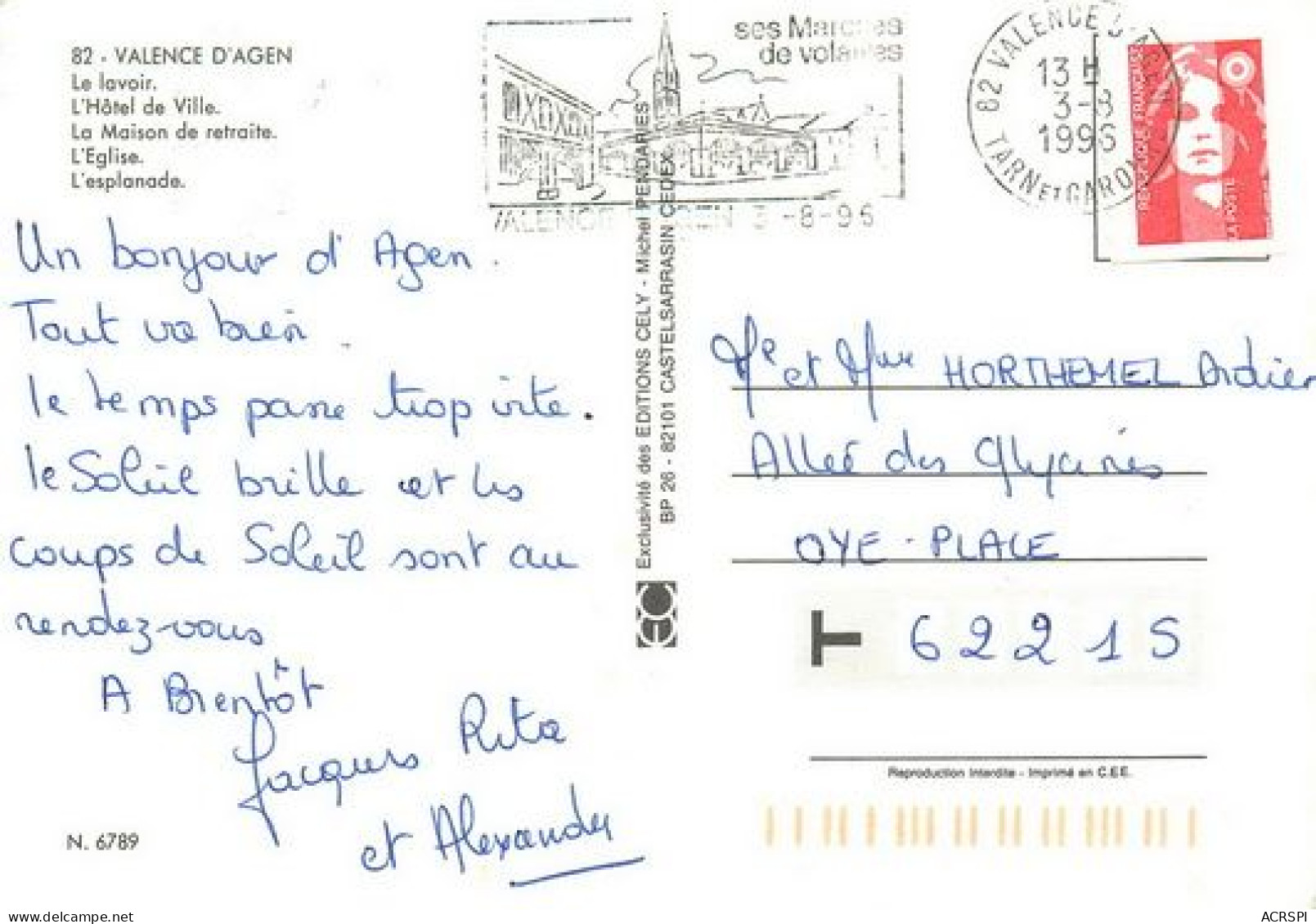 VALENCE D' AGEN Telegramme Souvenir 28  (scan Recto-verso)MA2270Ter - Valence