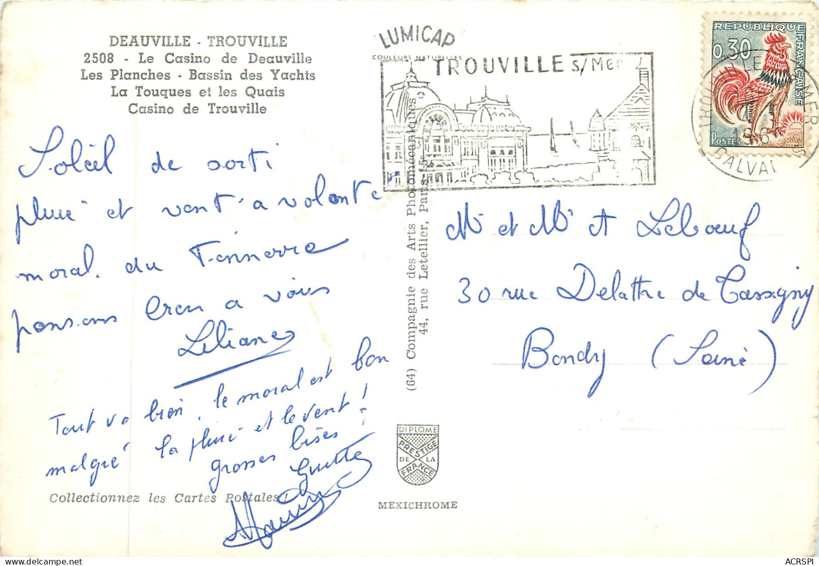 DEAUVILLE  TROUVILLE Le Casino De Deauville Les Planches Bassin Des Yachts La Touques 27(scan Recto-verso) MB2387 - Deauville