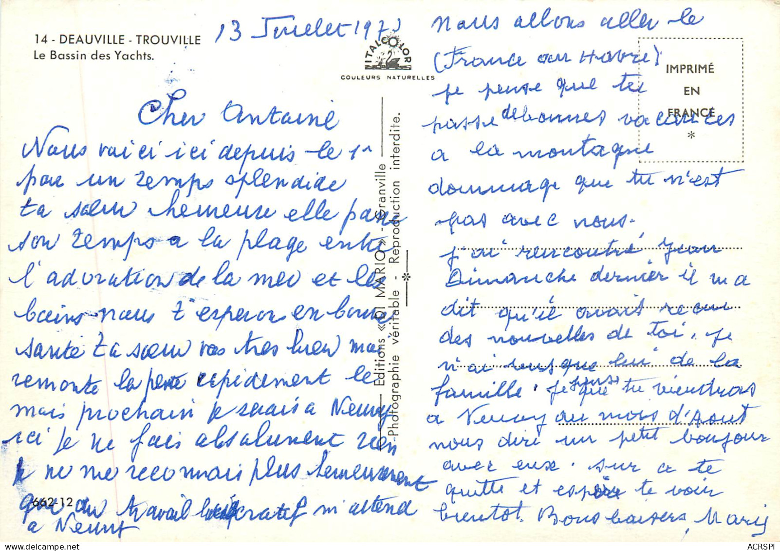 DEAUVILLE TROUVILLE Le Bassin Des Yachts 21(scan Recto-verso) MB2387 - Deauville