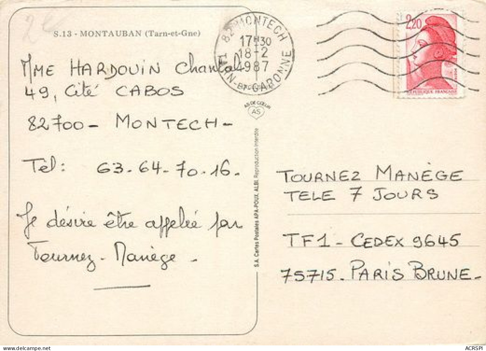 MONTAUBAN  édition Apa-poux   19  (scan Recto-verso)MA2270Bis - Montauban