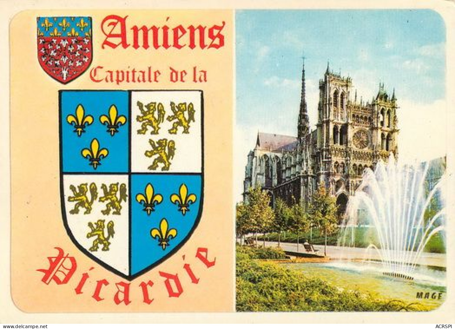 AMIENS  Capitale De La PICARDIE Et Blason  23   (scan Recto-verso)MA2269Bis - Amiens