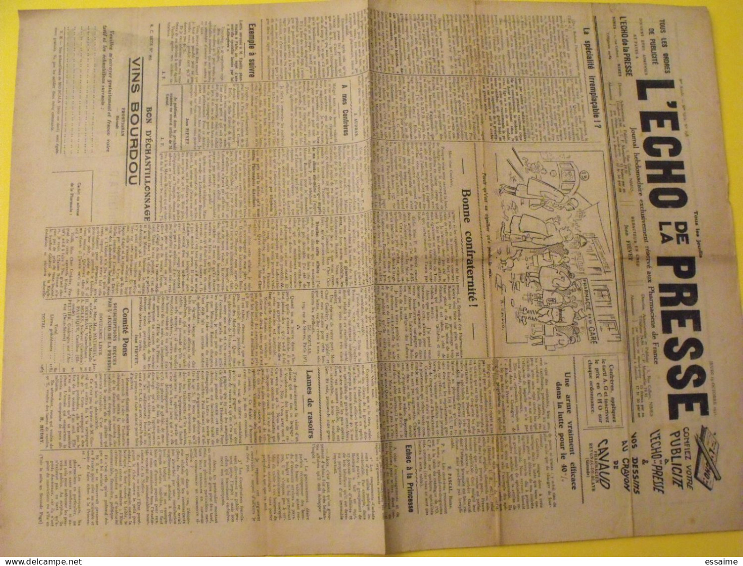 3 N° De L'Echo De La Presse De 1931-1936. Pharmaciens De France CNPF Réglementation - Andere & Zonder Classificatie