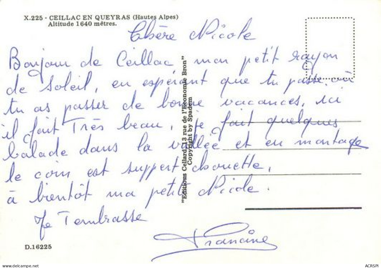 CEILLAC  Vue Générale  8   (scan Recto-verso)MA2276Bis - Other & Unclassified