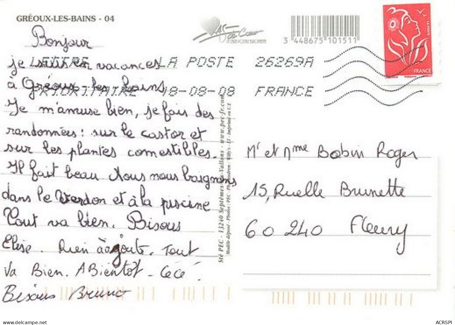 GREOUX LES BAINS  Bisous  46   (scan Recto-verso)MA2275Ter - Gréoux-les-Bains