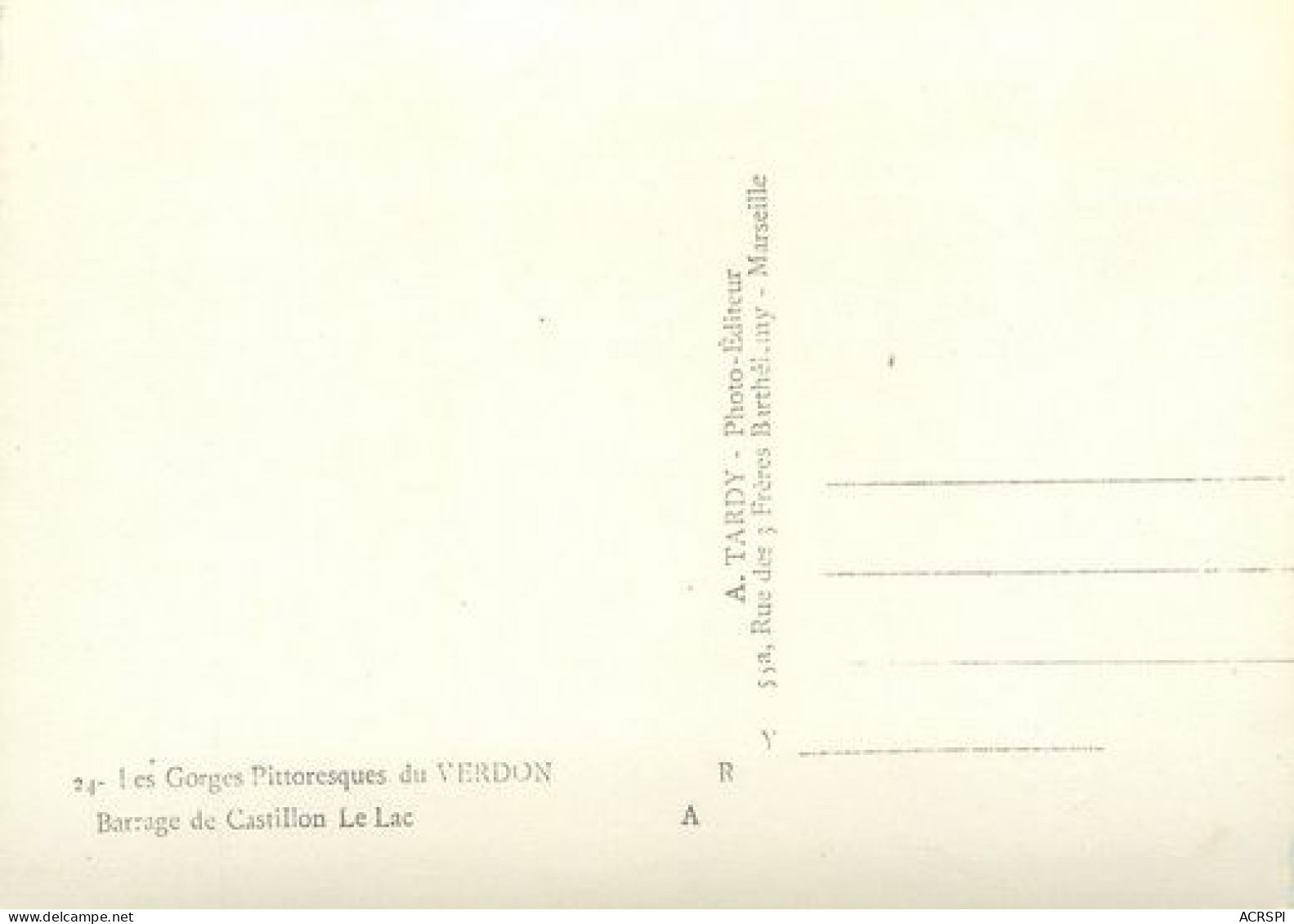 CASTELLANE  Le Barrage De CASTILLON  Gorges Du Verdon  48   (scan Recto-verso)MA2275Bis - Castellane