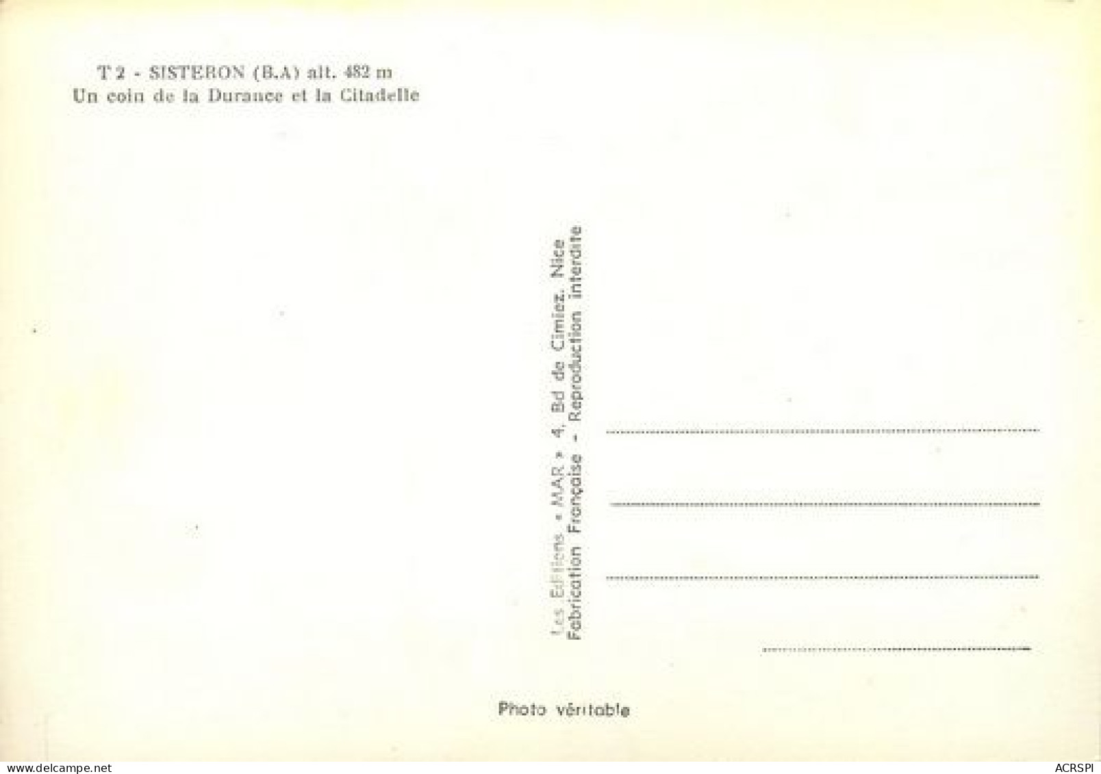 SISTERON Un Coin De La Durance  12   (scan Recto-verso)MA2275Bis - Sisteron