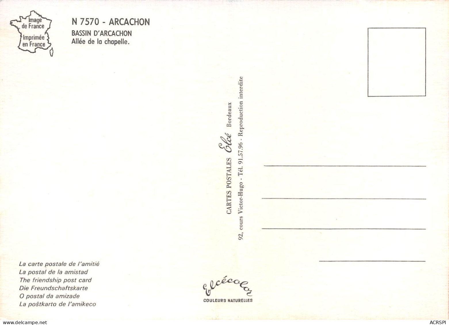 ARCACHON Allée De La Chapelle  20 (scan Recto Verso)MA2274UND - Arcachon