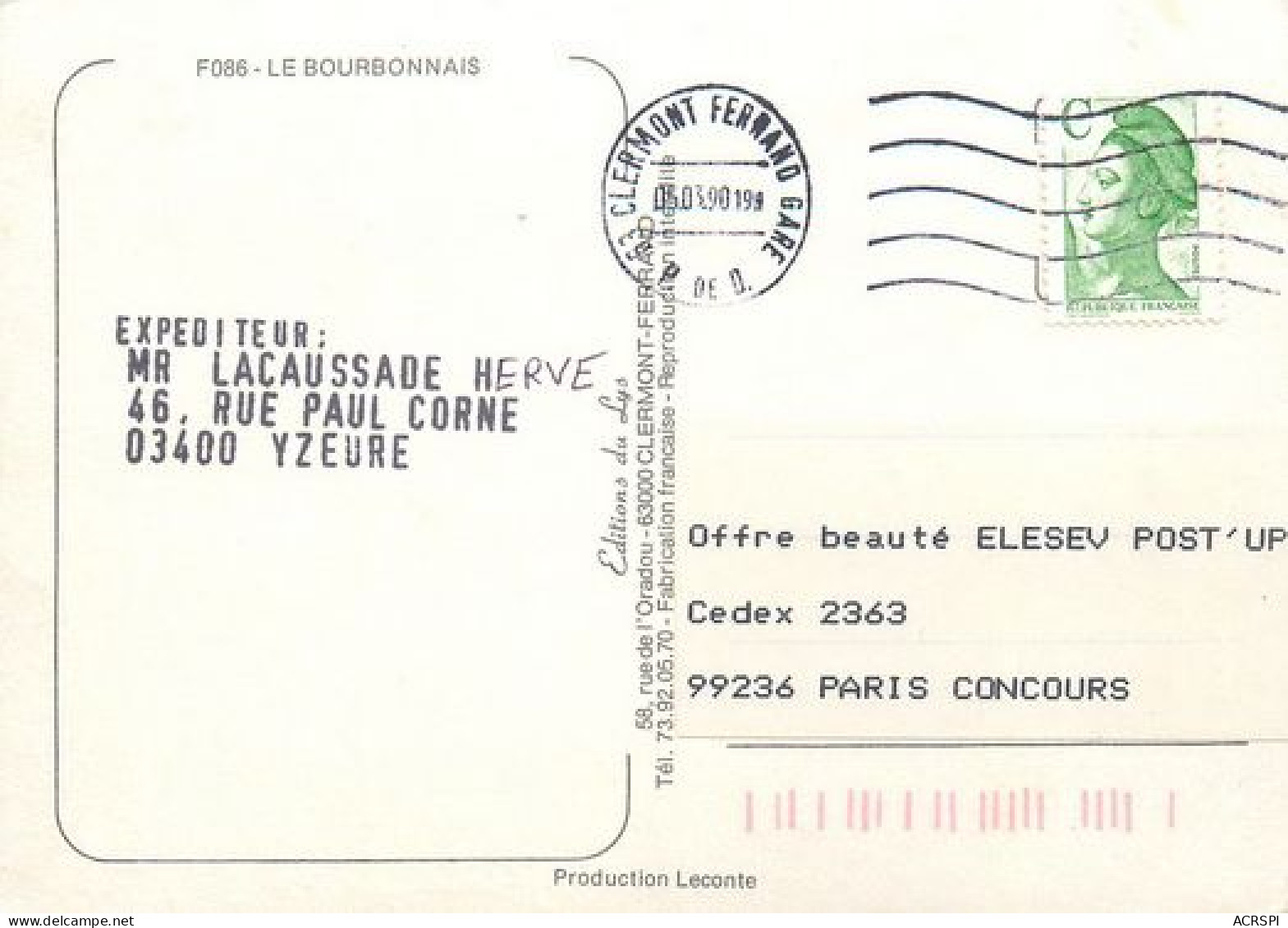 Le Bourbonnais Vichy Pirot Moulins Lapalisse  61  (scan Recto-verso)MA2274Ter - Bourbon L'Archambault