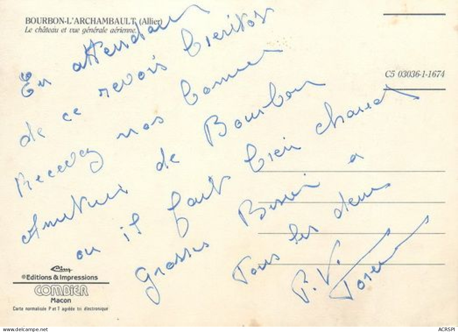 BOURBON L 'ARCHAMBAULT   Vue Générale Aerienne  6   (scan Recto-verso)MA2274Ter - Bourbon L'Archambault