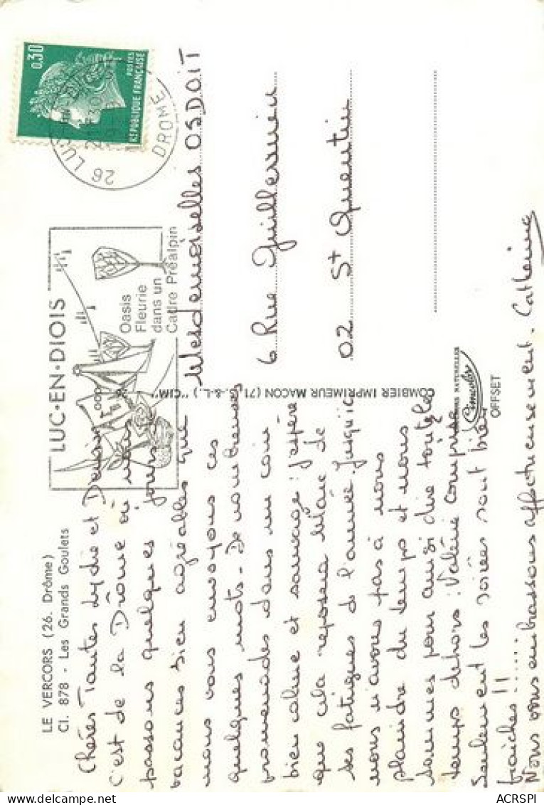 LUC EN DIOIS  Les Grands Goulets  52   (scan Recto-verso)MA2273Ter50 - Luc-en-Diois