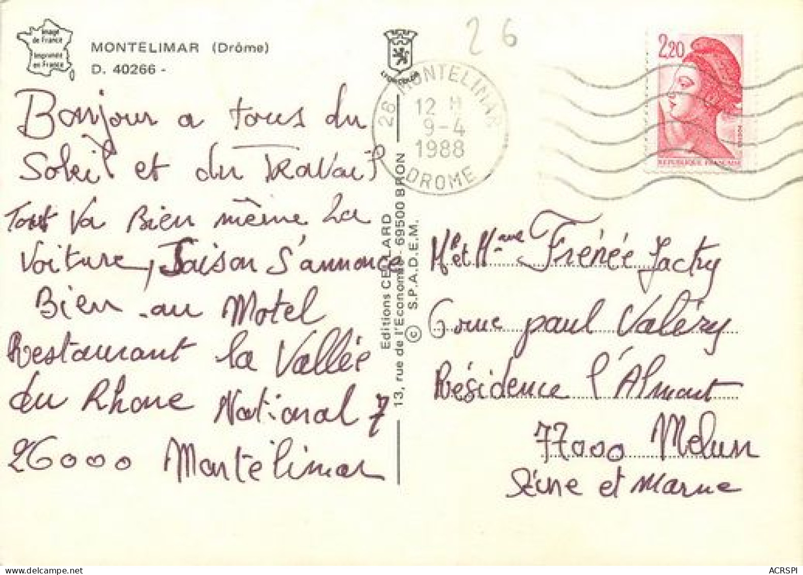 MONTELIMAR Multivue  34   (scan Recto-verso)MA2273Bis - Montelimar